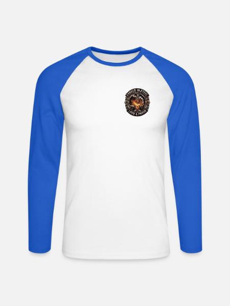 Forged In Steel Metal - Unisex Baseballshirt langarm - Weiß/Royalblau