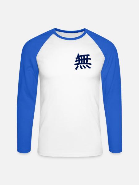 Leere / Nichts (Chinesisches Schriftzeichen) - Unisex Baseballshirt langarm - Weiß/Royalblau