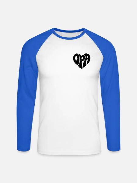 Opa - Unisex Baseballshirt langarm - Weiß/Royalblau