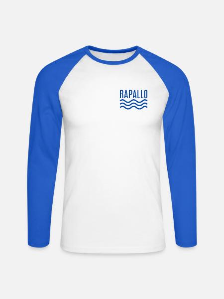 Rapallo Seawave-Emblem - Unisex Baseballshirt langarm - Weiß/Royalblau
