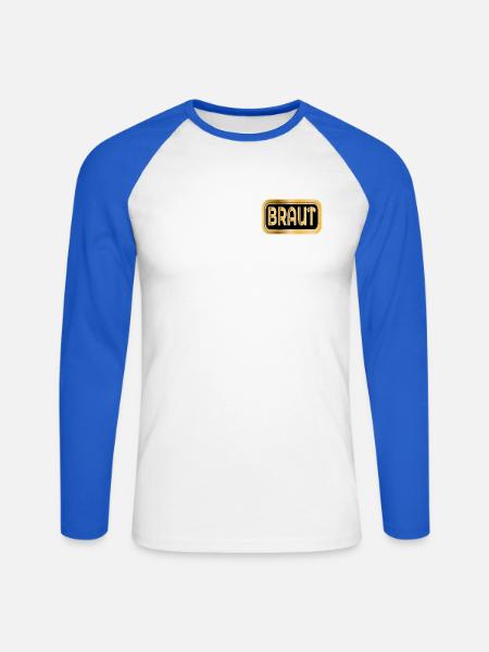 Braut - Unisex Baseballshirt langarm - Weiß/Royalblau