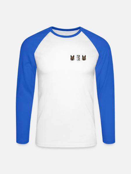 Schäferhund - Unisex Baseballshirt langarm - Weiß/Royalblau
