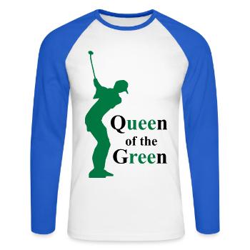 golf - Unisex Long Sleeve Baseball T-Shirt - white/royal blue - Front - Nik (191cm)