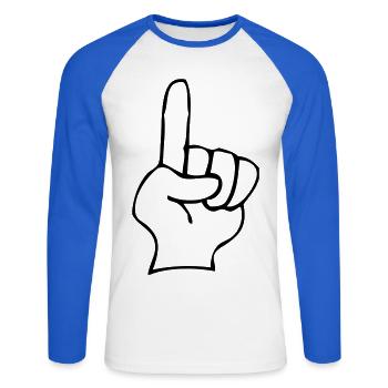 Index - T-shirt baseball manches longues Homme - blanc/bleu royal - Devant - Nik (191cm)