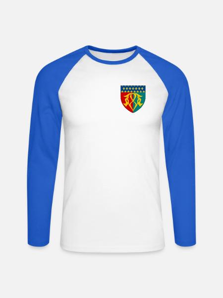 Wappen des Multien - Unisex Baseballshirt langarm - Weiß/Royalblau