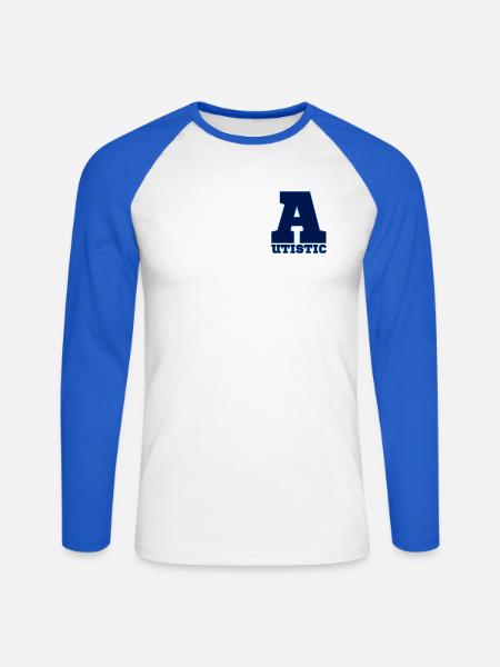 Autistic - Unisex Baseballshirt langarm - Weiß/Royalblau