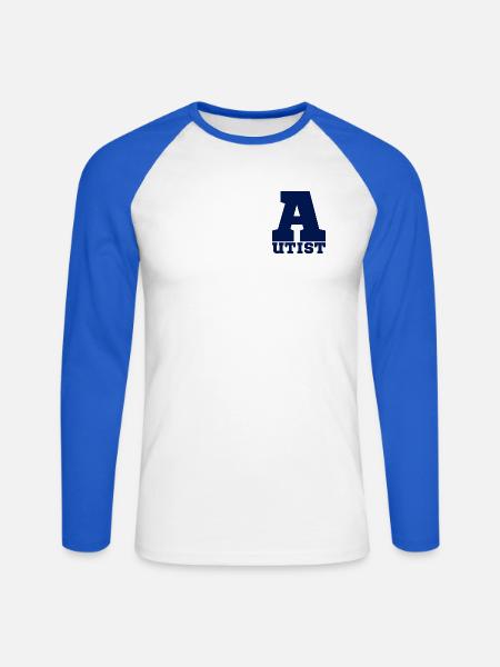 Autist - Unisex Baseballshirt langarm - Weiß/Royalblau