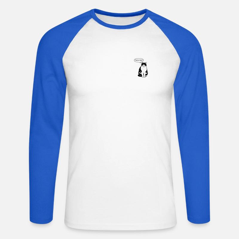 Sei in ritardo - Maglia da baseball a manica lunga da uomo - bianco/blu royal
