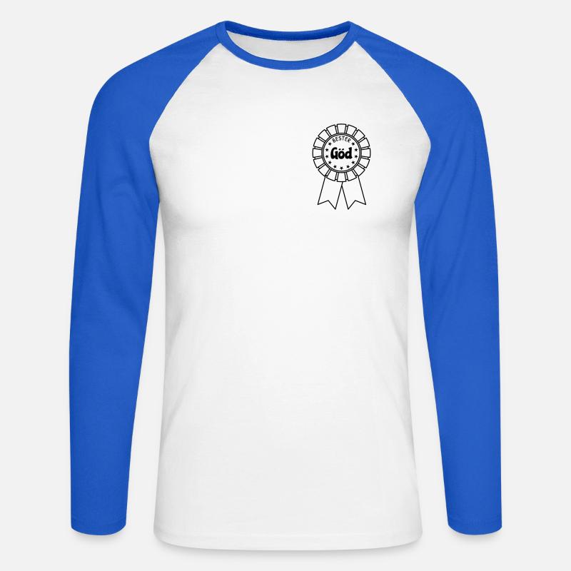 Bester Göd - Unisex Baseballshirt langarm - Weiß/Royalblau
