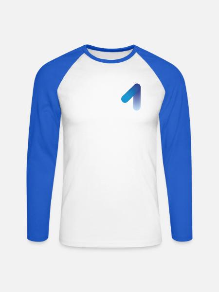 Abstrakte 1, modern & digital - Unisex Baseballshirt langarm - Weiß/Royalblau