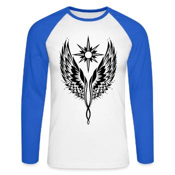 Angel Wing Angel Wing Archange - T-shirt baseball manches longues Homme - blanc/bleu royal - Devant - Nik (191cm)