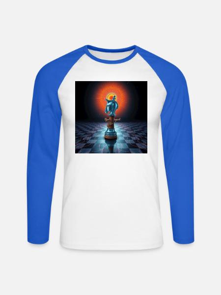 Quantum Knight: Der Zug der Matrix - Unisex Baseballshirt langarm - Weiß/Royalblau