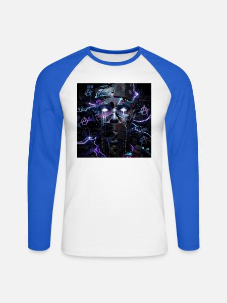 Der algorithmische Blockwart - Unisex Baseballshirt langarm - Weiß/Royalblau