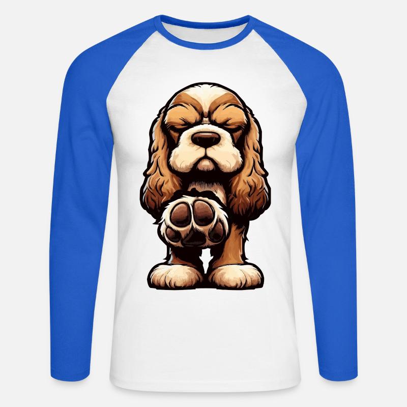 Cocker Spaniel Cockerhund Cocker Spaniel Besitzer - Unisex Baseballshirt langarm - Weiß/Royalblau