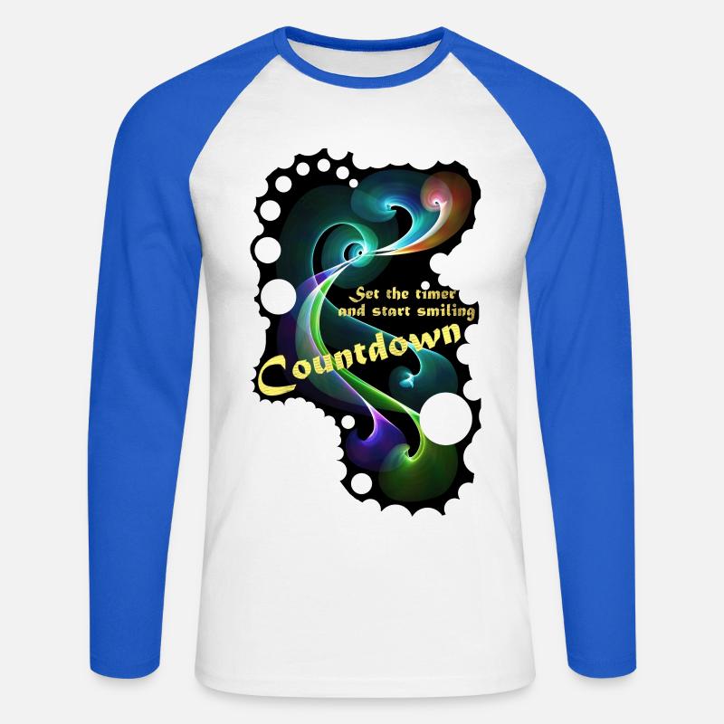 Countdown Smiling timer - Unisex Baseballshirt langarm - Weiß/Royalblau