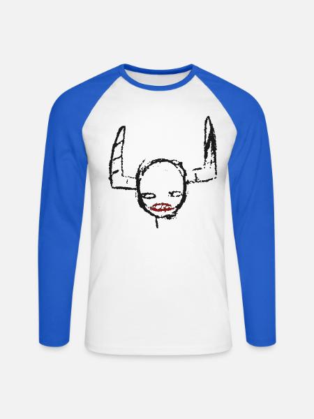 rolling-goth - Unisex Baseballshirt langarm - Weiß/Royalblau
