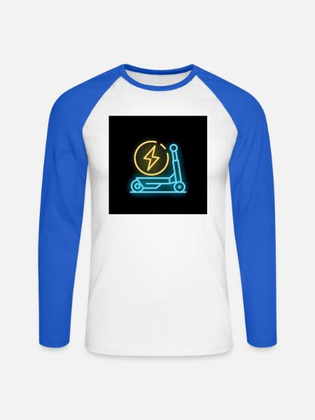 Neon Blitz Scooter - Unisex Baseballshirt langarm - Weiß/Royalblau