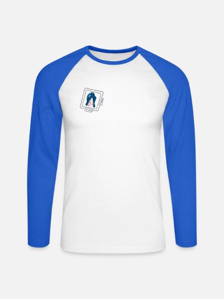 Weihnachten vs. Trex - Unisex Baseballshirt langarm - Weiß/Royalblau