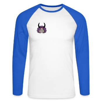 Verfluchter Loki-Prinz, lilahaariger Riese - Unisex Baseballshirt langarm - Weiß/Royalblau - Vorne - Nik (191cm)
