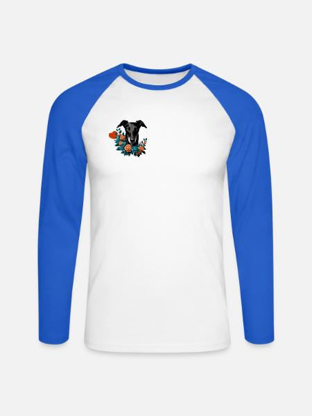 Galgo Blackbeauty Nr01 - Unisex Baseballshirt langarm - Weiß/Royalblau