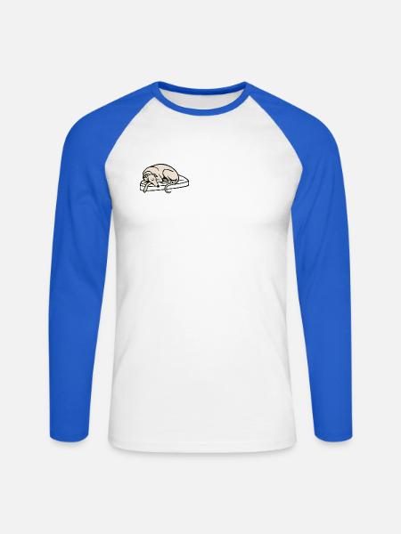 Galgo sleeping - Unisex Baseballshirt langarm - Weiß/Royalblau