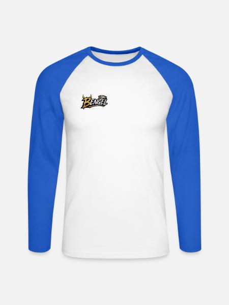 B-Engel - Mal Bengel mal Engel - Unisex Baseballshirt langarm - Weiß/Royalblau
