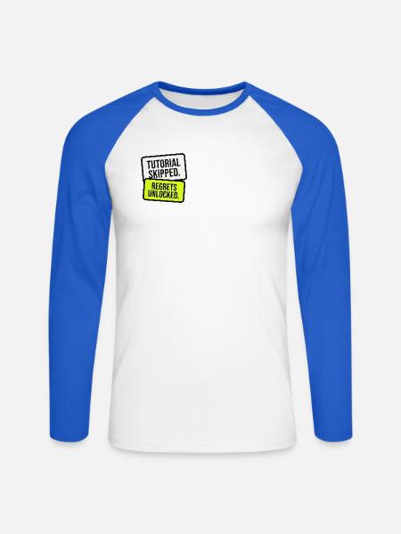 Bedauern freigeschaltet Meme - Unisex Baseballshirt langarm - Weiß/Royalblau