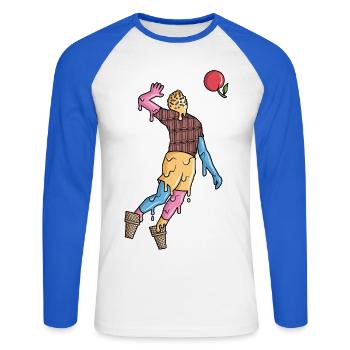 Volleyball Spieler Eiscreme Kinder Volleyballer - Unisex Long Sleeve Baseball T-Shirt - white/royal blue - Front - Nik (191cm)