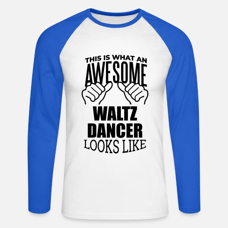 Walzer - Unisex Baseballshirt langarm - Weiß/Royalblau
