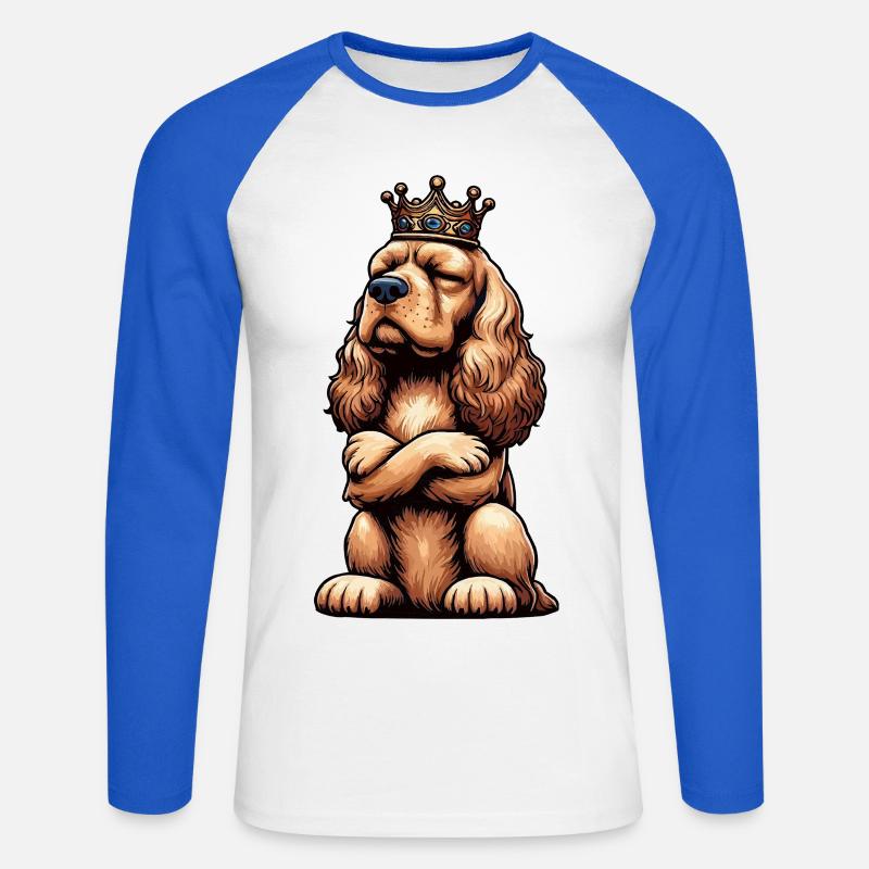 Cocker Spaniel Cockerhund Cocker Spaniel Besitzer - Unisex Baseballshirt langarm - Weiß/Royalblau