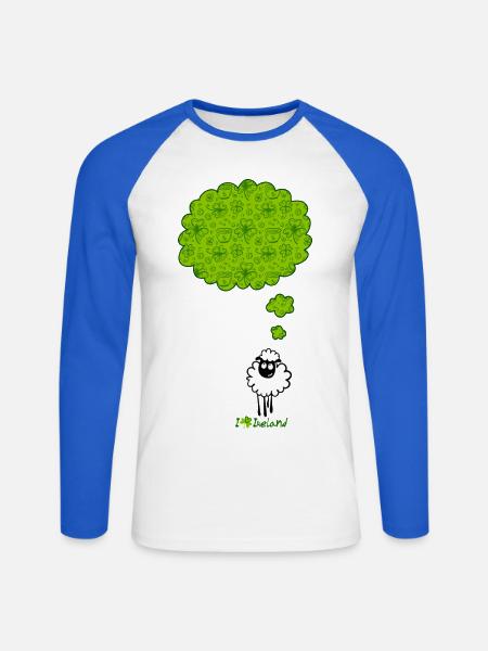 Traum von Irland - Unisex Baseballshirt langarm - Weiß/Royalblau
