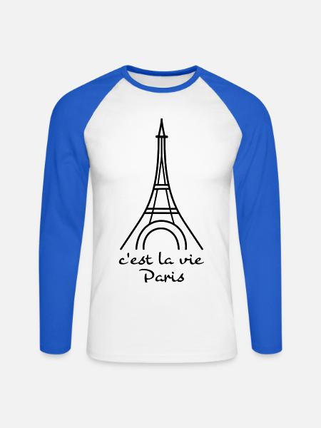 funny sayings in french - Unisex Long Sleeve Baseball T-Shirt - white/royal blue