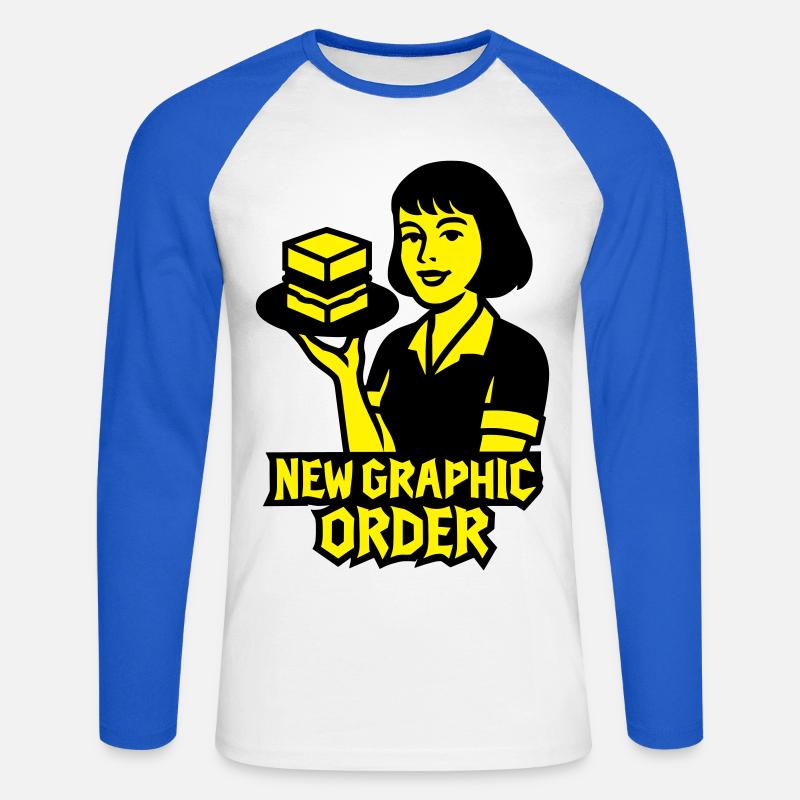 New Graphic Order #1 - Unisex Baseballshirt langarm - Weiß/Royalblau