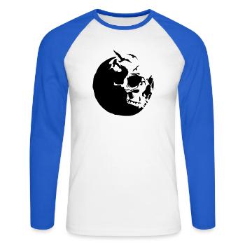 killing moon skull mond - Unisex Long Sleeve Baseball T-Shirt - white/royal blue - Front - Nik (191cm)