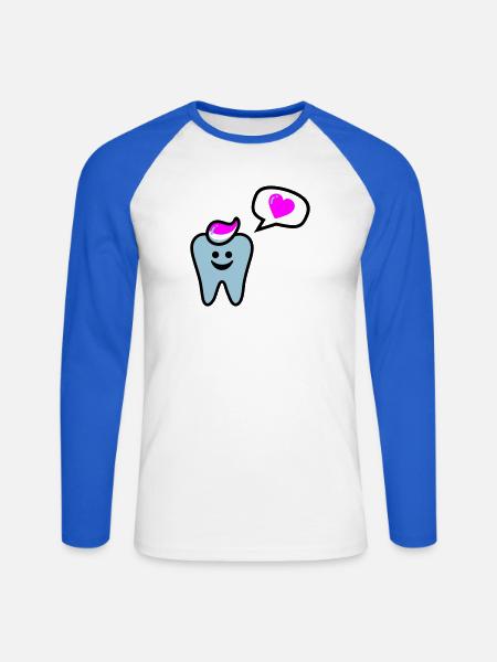 zahn punk zahnarzt dentist - Unisex Long Sleeve Baseball T-Shirt - white/royal blue