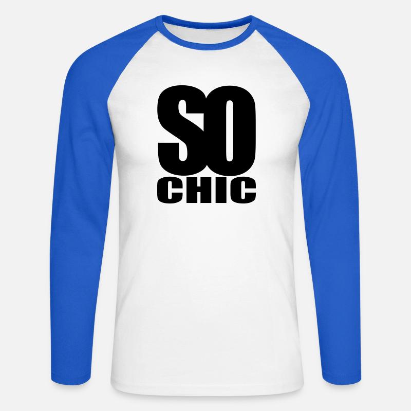 so chic - Unisex Baseballshirt langarm - Weiß/Royalblau