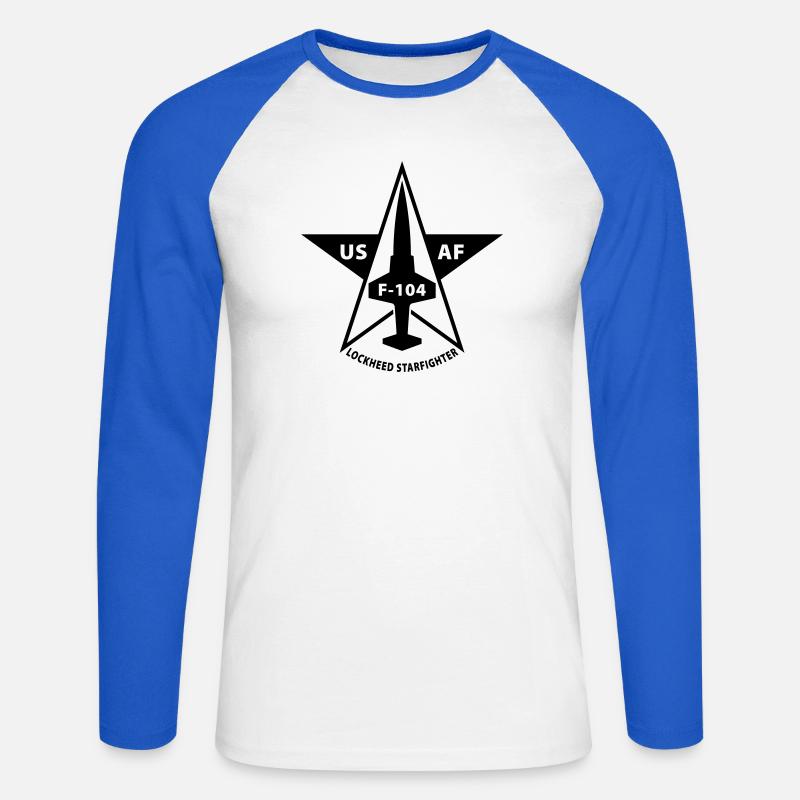 Lockheed Starfighter - Unisex Baseballshirt langarm - Weiß/Royalblau