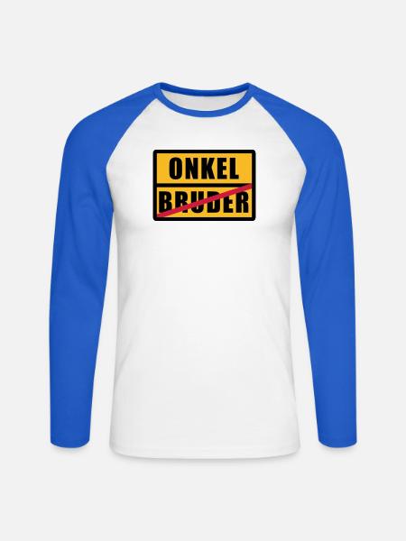 Bruder - Onkel - Unisex Baseballshirt langarm - Weiß/Royalblau