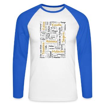 Ruhrpott - Unisex Baseballshirt langarm - Weiß/Royalblau - Vorne - Nik (191cm)