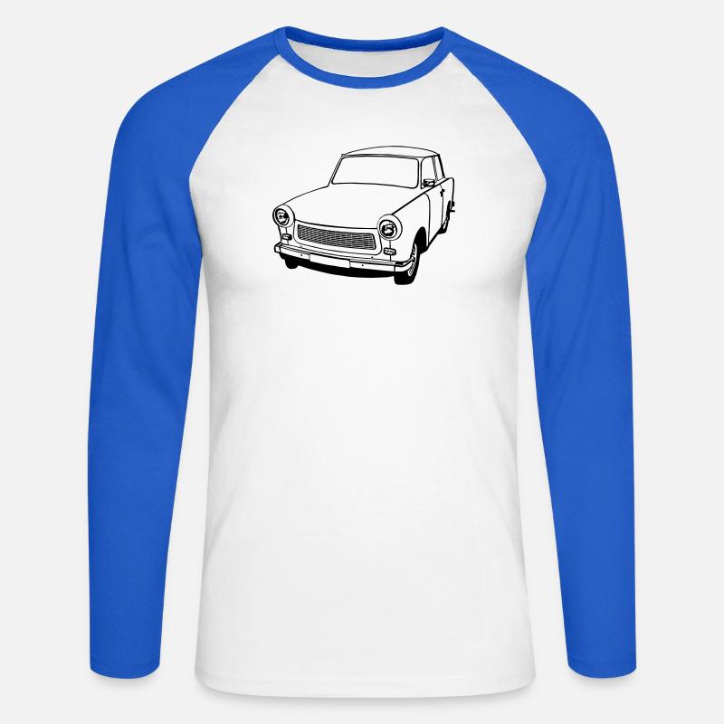  , Ostalgie , DDR Kult , Oldtimer (25) - Unisex Baseballshirt langarm - Weiß/Royalblau