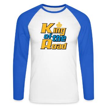 LKW Fahrer,LKW ,Trucker Fun King of the Road (25) - Unisex Baseballshirt langarm - Weiß/Royalblau - Vorne - Nik (191cm)
