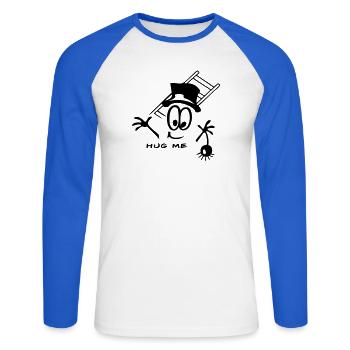 Schornsteinfeger Glücksbringer - Unisex Baseballshirt langarm - Weiß/Royalblau - Vorne - Nik (191cm)