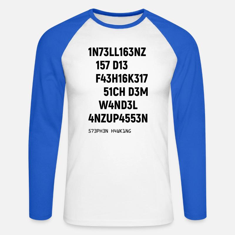Leetspeak Intelligenz Spruch für Nerds und Hacker - Unisex Baseballshirt langarm - Weiß/Royalblau