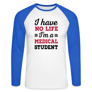 6061912 127058735 medical student - Unisex Long Sleeve Baseball T-Shirt - white/royal blue - Front - Nik (191cm)