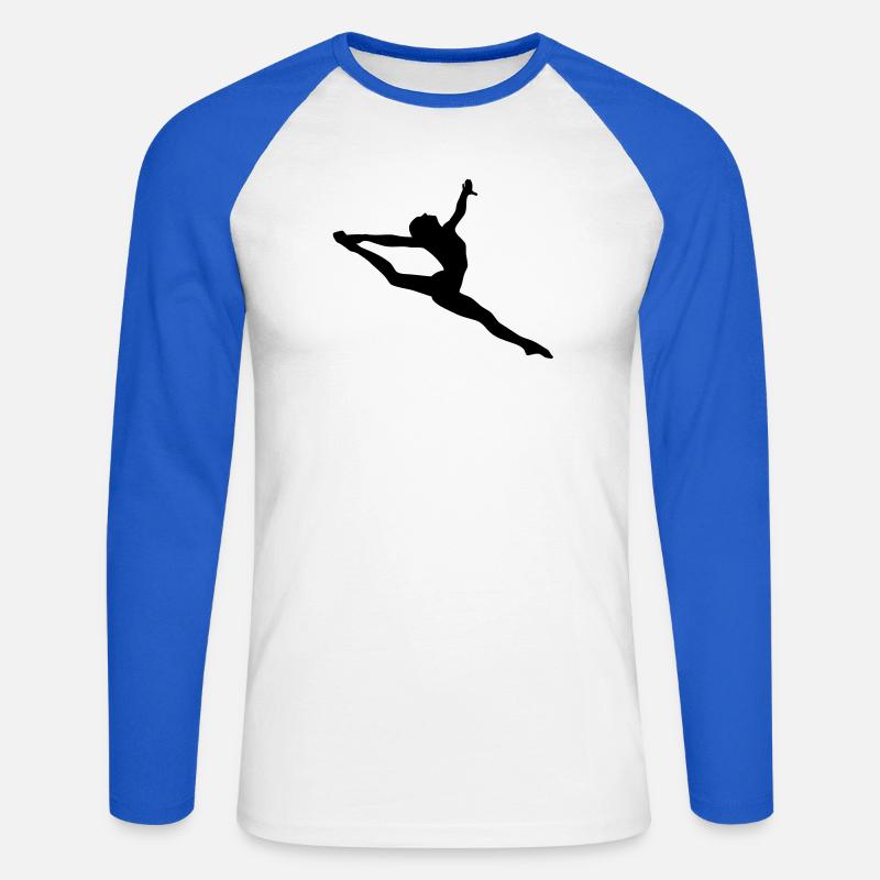 Ginnastica artistica - Maglia da baseball a manica lunga da uomo - bianco/blu royal