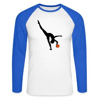 Rhythmic gymnastics - Unisex Long Sleeve Baseball T-Shirt - white/royal blue - Front - Nik (191cm)