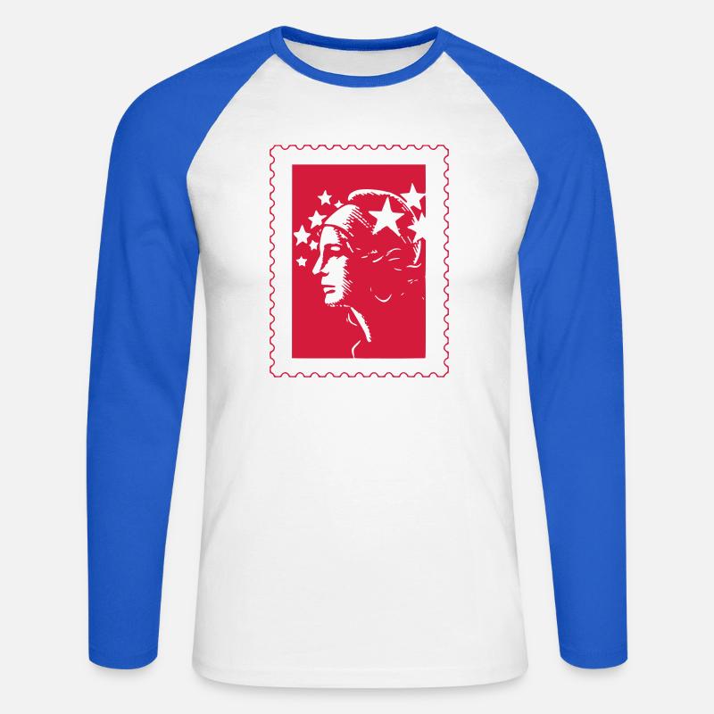 Bereits gestempelt (e) - Unisex Baseballshirt langarm - Weiß/Royalblau