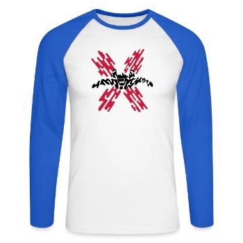 skydiver extreme - Unisex Long Sleeve Baseball T-Shirt - white/royal blue - Front - Nik (191cm)
