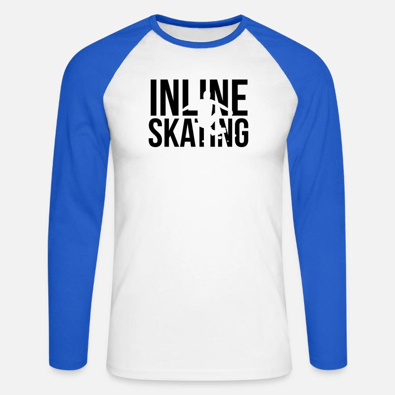 inline skating - Unisex Baseballshirt langarm - Weiß/Royalblau