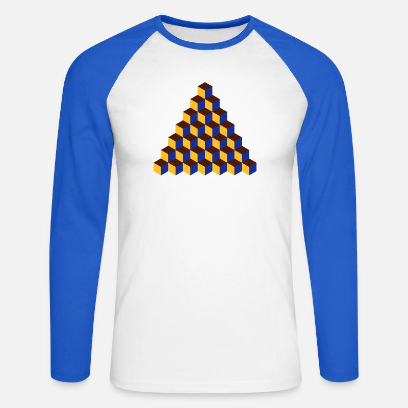 Pattern (7) - Unisex Long Sleeve Baseball T-Shirt - white/royal blue